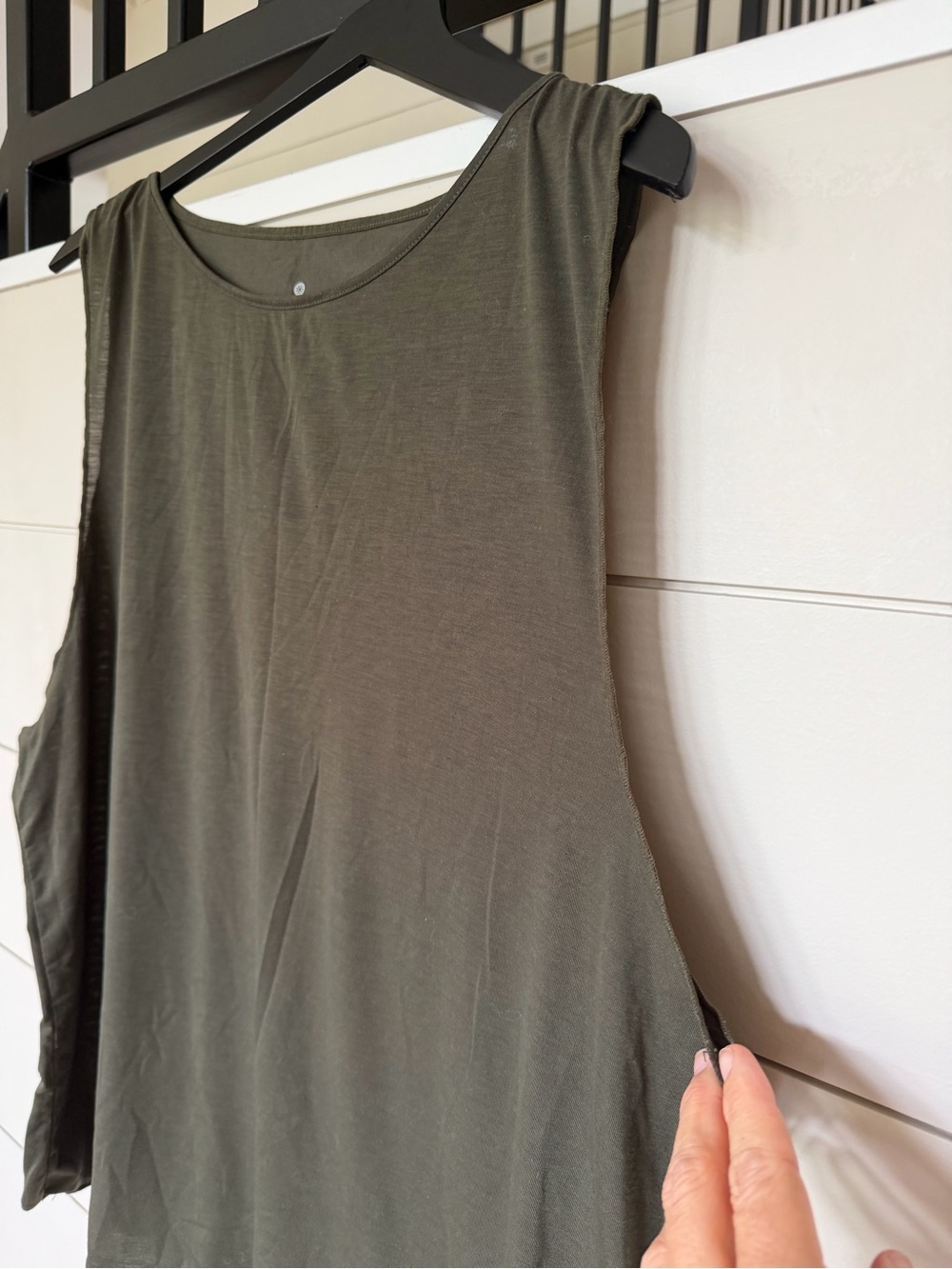 Athleta Olive Sleeveless Tank Top - Picture 3 of 3